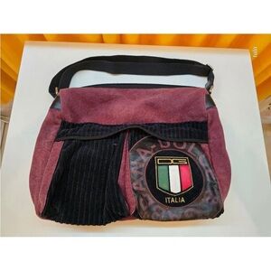 Dolce & Gabbana Burgundy and Black Shoulder Bag